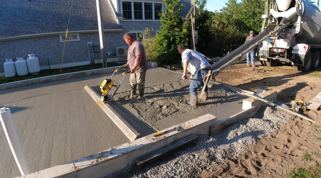 Professional concrete pouring process in Alexandria, VA